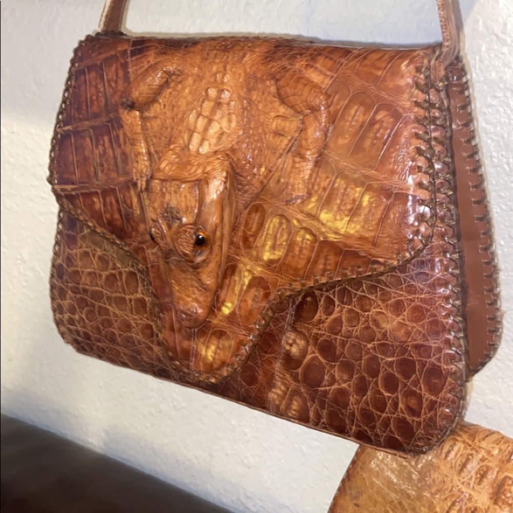 COPY - Vintage genuine alligator purse 1940s